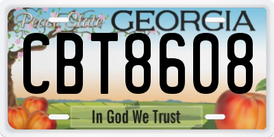 GA license plate CBT8608