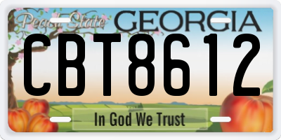 GA license plate CBT8612