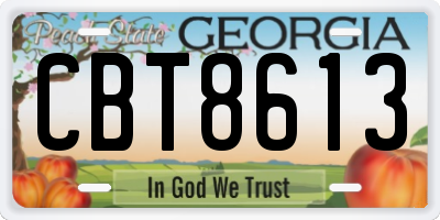 GA license plate CBT8613
