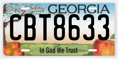 GA license plate CBT8633