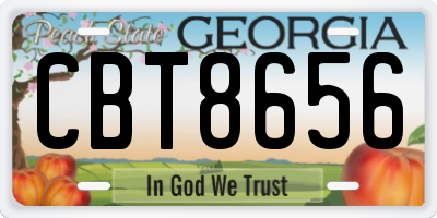 GA license plate CBT8656