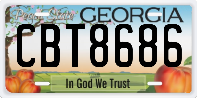 GA license plate CBT8686