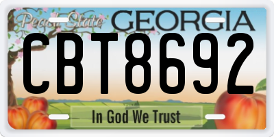 GA license plate CBT8692