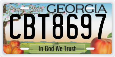 GA license plate CBT8697