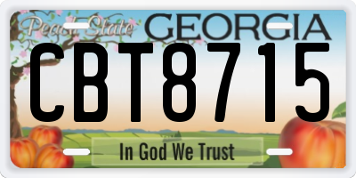 GA license plate CBT8715