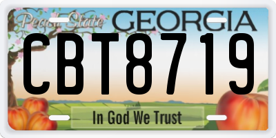 GA license plate CBT8719