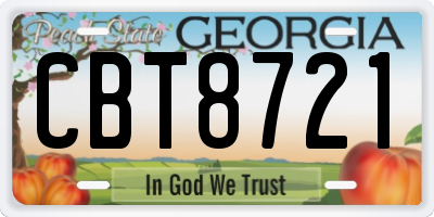 GA license plate CBT8721