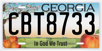 GA license plate CBT8733