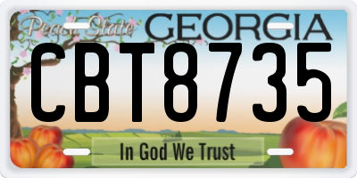 GA license plate CBT8735