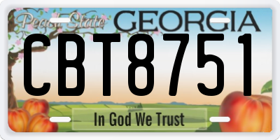 GA license plate CBT8751