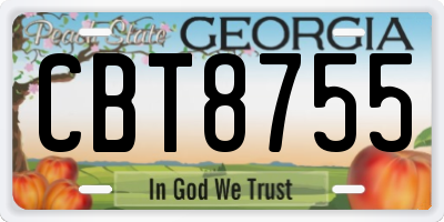 GA license plate CBT8755