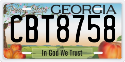 GA license plate CBT8758