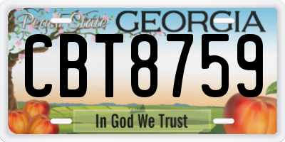 GA license plate CBT8759