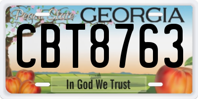 GA license plate CBT8763