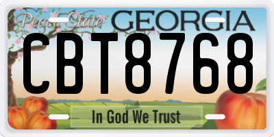 GA license plate CBT8768