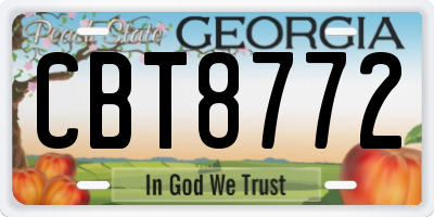 GA license plate CBT8772
