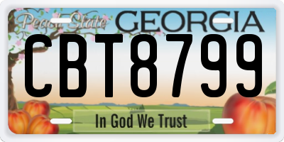 GA license plate CBT8799