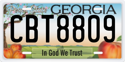 GA license plate CBT8809