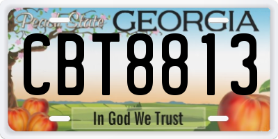 GA license plate CBT8813