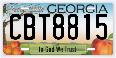 GA license plate CBT8815