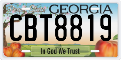 GA license plate CBT8819