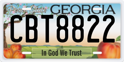 GA license plate CBT8822
