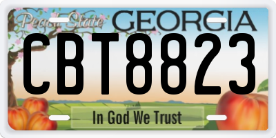 GA license plate CBT8823