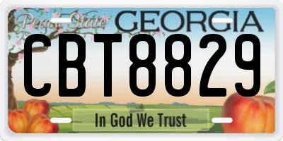 GA license plate CBT8829