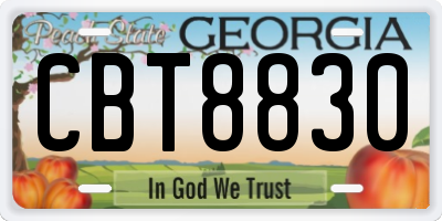 GA license plate CBT8830