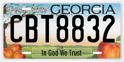 GA license plate CBT8832
