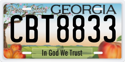 GA license plate CBT8833