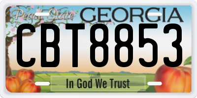 GA license plate CBT8853