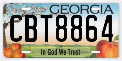 GA license plate CBT8864