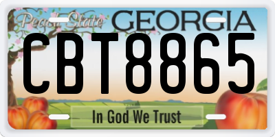 GA license plate CBT8865