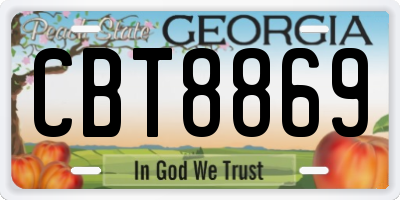 GA license plate CBT8869