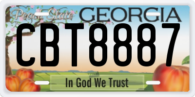GA license plate CBT8887