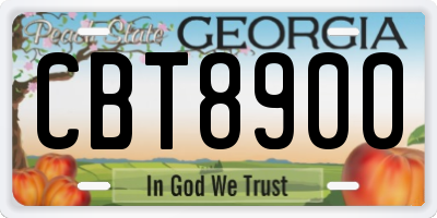 GA license plate CBT8900