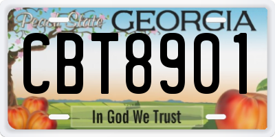 GA license plate CBT8901