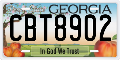 GA license plate CBT8902
