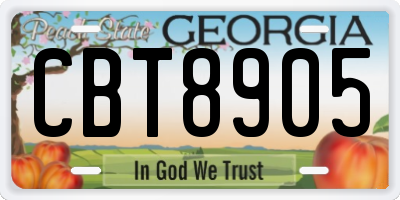 GA license plate CBT8905