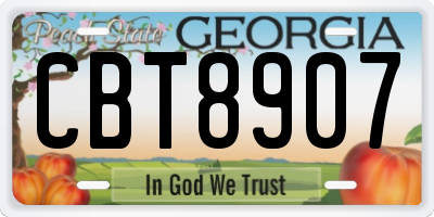 GA license plate CBT8907