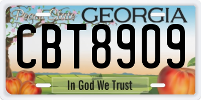 GA license plate CBT8909