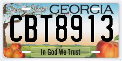 GA license plate CBT8913