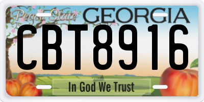 GA license plate CBT8916
