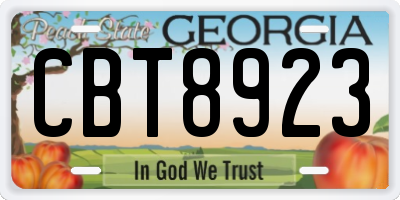 GA license plate CBT8923