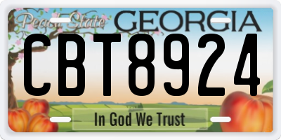 GA license plate CBT8924