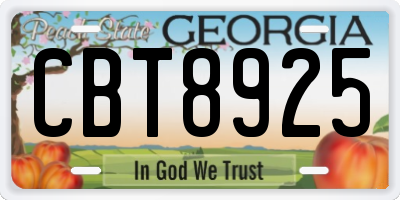 GA license plate CBT8925