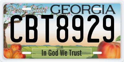 GA license plate CBT8929