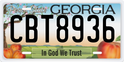 GA license plate CBT8936