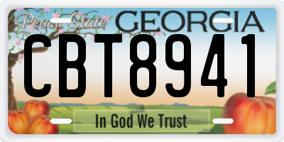 GA license plate CBT8941